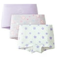 thumbnail image 1 of Balabala Girls 3-Pack Soft Cotton Briefs – Apple & Bunny Print Toddler & Kids Underwear, 1 of 7