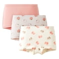 thumbnail image 1 of Balabala Girls 3-Pack Soft Cotton Briefs – Apple & Bunny Print Toddler & Kids Underwear, 1 of 6