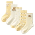 thumbnail image 1 of Balabala Girls Cotton Blend Crew Socks, 5-Pack Cute Ruffle Animal Socks, Soft Stretch School Socks for All-Season Wear (4–14 Years), 1 of 7
