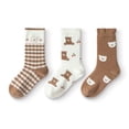 thumbnail image 1 of Balabala Girls Ruffle Crew Socks, 3-Pack Mixed Fabric Socks, Seamless Cute Kids Socks for Everyday Wear (3–11 Years), 1 of 6