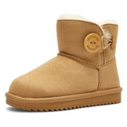 BALABALA Girls Snow Boots – Warm Winter Boots with Faux Fur, Suede Water-Resistant Mini Boots for Kids
