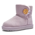 thumbnail image 1 of Balabala Girls Snow Boots – Warm Winter Boots with Faux Fur, Suede Water-Resistant Mini Boots for Kids, 1 of 6