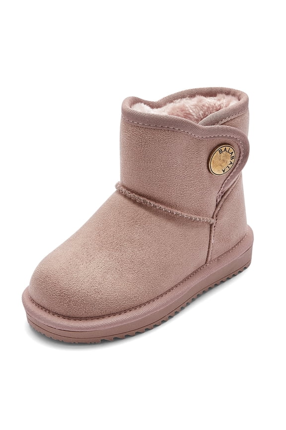 Girls Snow Boots – Warm Winter Boots with Faux Fur, Suede Water-Resistant Mini Boots for Kids