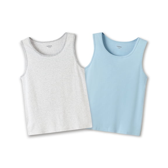 Balabala Kids Cotton Tank Tops 2-Pack, Sleeveless Basic Undershirts for Boys and Girls
