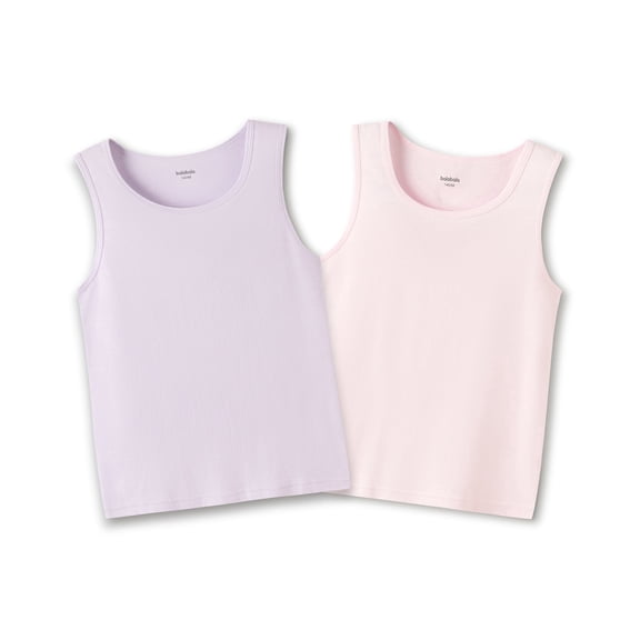Balabala Kids Cotton Tank Tops 2-Pack, Sleeveless Basic Undershirts for Boys and Girls