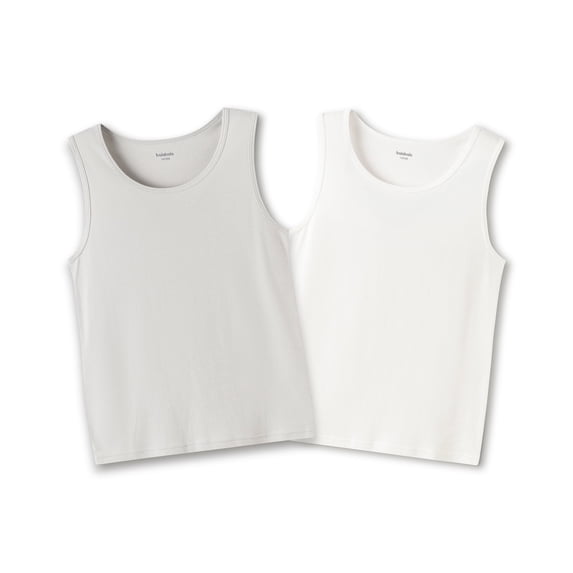 Balabala Kids Cotton Tank Tops 2-Pack, Sleeveless Basic Undershirts for Boys and Girls