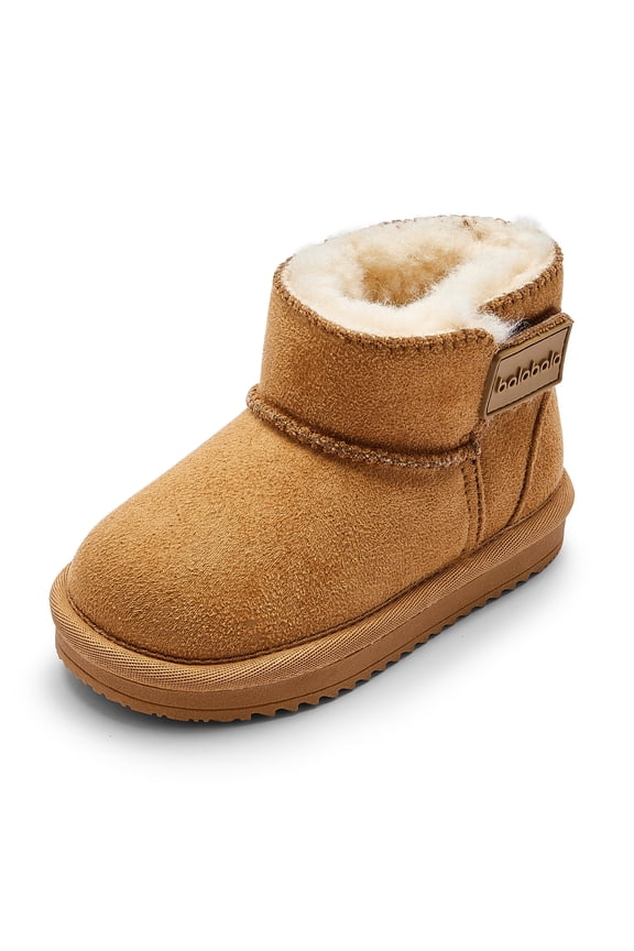 Toddler Snow Boots Winter Boots for Girls Water Resistance Boys Boots Kids Boots Solid Suede Boots Warm Lightweight