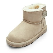 Balabala Toddler Snow Boots Winter Boots for Girls Water Resistance Boys Boots Kids Boots Solid Suede Boots Warm Lightweight