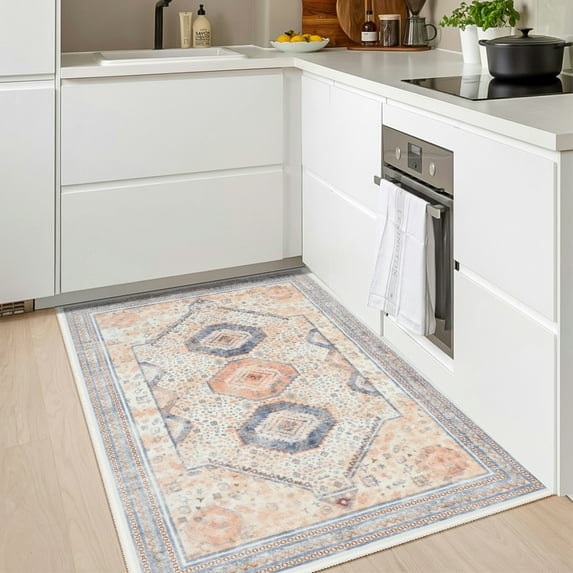 Balacho Boho Vintage Oriental Faux Wool Area Rug, 2' x 3', Orange