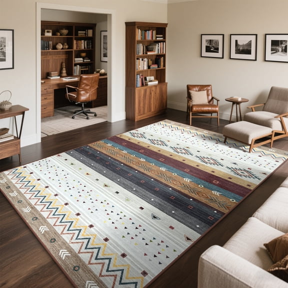 Balacho Comfort Cloud Area Rug Clay Brown Modern Geometric Carpet for Living Room & Office, 4' x 6'