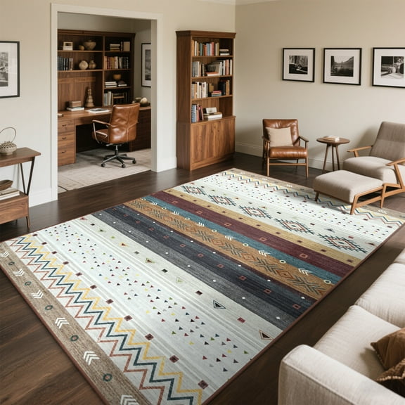 Balacho Comfort Cloud Area Rug Clay Brown Modern Geometric Carpet for Living Room & Office, 5' x 8'
