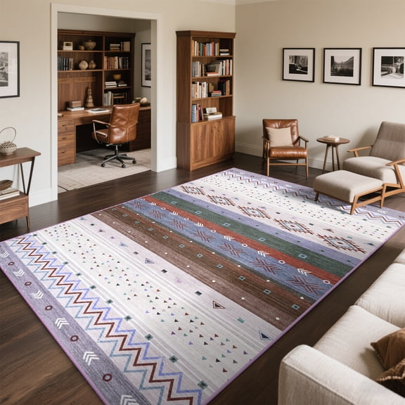 Balacho Comfort Cloud Area Rug Lavender Modern Geometric Carpet for Living Room & Office, 4' x 6'