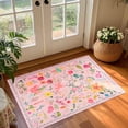 thumbnail image 1 of Balacho Cozy Bohemian Style Floral Design Faux Wool Area Rug, 2' x 3', Pink, 1 of 7