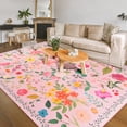 thumbnail image 1 of Balacho Cozy Bohemian Style Floral Design Faux Wool Area Rug, 8' x 10', Pink, 1 of 7