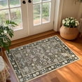 thumbnail image 1 of Balacho Farmhouse Floral Bohemian Faux Wool Area Rug, 2' x 3', Brown, 1 of 9