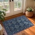thumbnail image 1 of Balacho Farmhouse Floral Bohemian Faux Wool Area Rug, 2' x 3', Dark Blue, 1 of 7