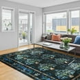 thumbnail image 1 of Balacho Farmhouse Floral Bohemian Faux Wool Area Rug, 4' x 6', Black, 1 of 8