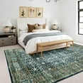 thumbnail image 1 of Balacho Farmhouse Floral Bohemian Faux Wool Area Rug, 5' x 8', Blue, 1 of 8