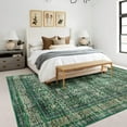 thumbnail image 1 of Balacho Farmhouse Floral Bohemian Faux Wool Area Rug, 6' x 9', Green, 1 of 8
