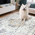 thumbnail image 1 of Balacho Flame Resistant Beige & Gray Boho Floral Area Rug Living Room Carpet, 4' x 6', 1 of 7