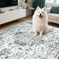 thumbnail image 1 of Balacho Flame Resistant Gray Boho Floral Area Rug Living Room Carpet, 5' x 8', 1 of 7