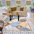 thumbnail image 1 of Balacho Floral Mosaic Boho Patchwork Quilted Faux Wool Area Rug, 5' x 8', Blue, 1 of 8