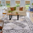 thumbnail image 1 of Balacho Floral Mosaic Boho Patchwork Quilted Faux Wool Area Rug, 5' x 8', Gray, 1 of 8