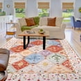 thumbnail image 1 of Balacho Floral Mosaic Boho Patchwork Quilted Faux Wool Area Rug, 5' x 8', Off-White, 1 of 8