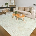 thumbnail image 1 of Balacho Floral Pattern Oriental Boho Faux Wool Area Rug, 4' x 6', Beige, 1 of 8