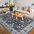 thumbnail image 1 of Balacho Floral Pattern Oriental Boho Faux Wool Area Rug, 4' x 6', Gray, 1 of 8