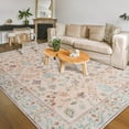 thumbnail image 1 of Balacho Floral Pattern Oriental Boho Faux Wool Area Rug, 6' x 9', Pink, 1 of 8
