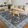 thumbnail image 1 of Balacho Floral Pattern Oriental Boho Faux Wool Area Rug, 8' x 10', Gray, 1 of 8