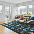 thumbnail image 1 of Balacho Modern Floral Design Boho Faux Wool Area Rug, 6' x 9', Blue, 1 of 8