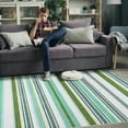 thumbnail image 1 of Balacho Modern Geometric Striped Faux Wool Area Rug,5' x 8', Green, 1 of 8