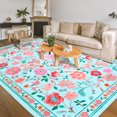 thumbnail image 1 of Balacho Soft Flannel Rustic Floral Area Rug, 5' x 8', Blue, 1 of 8