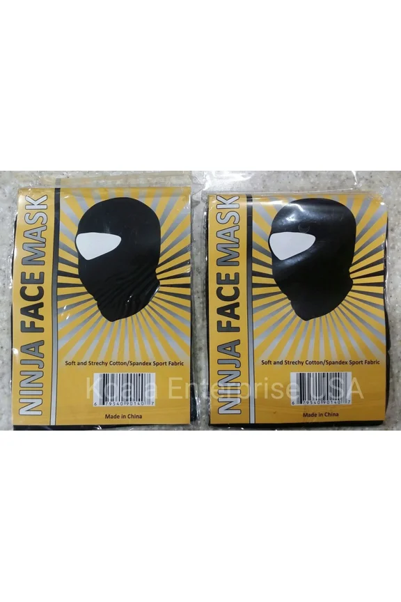 Balaclava Black Ninja Full Face Mask Sport Tactical Cosplay Hat (2 Lot)