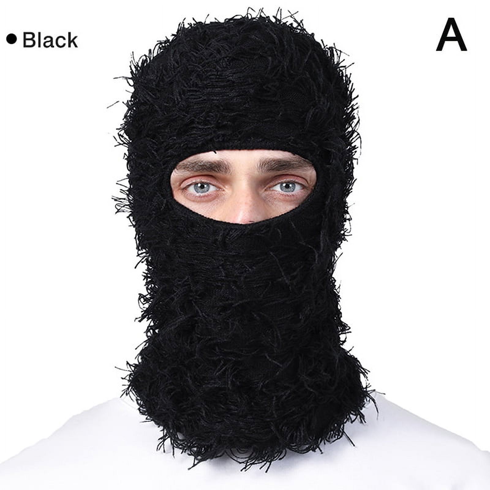 Balaclava Distressed Knitted Full Face Ski Mask For Men Outdoor