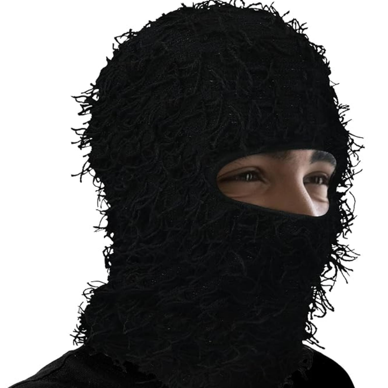 Balaclava Distressed Knitted Full Face Ski Mask Winter Windproof Neck ...
