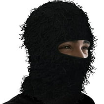 Balaclava Distressed Knitted Full Face Ski Mask Winter Windproof Neck Warmer for Men Women One Size Fits All