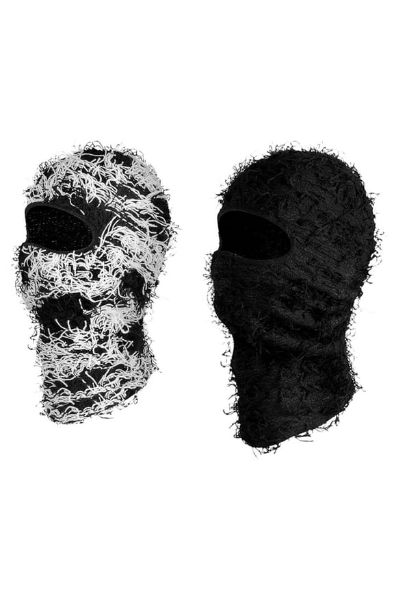 Balaclava Distressed Knitted Full Face Ski Mask Winter Windproof Neck Warmer for Men Women One Size Fits All