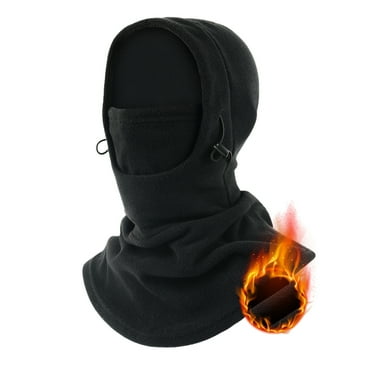 Balaclava Face Covering for Cold Weather Ski Mask for Men Women with Buckle Stretch Windproof Athletic Mask Black