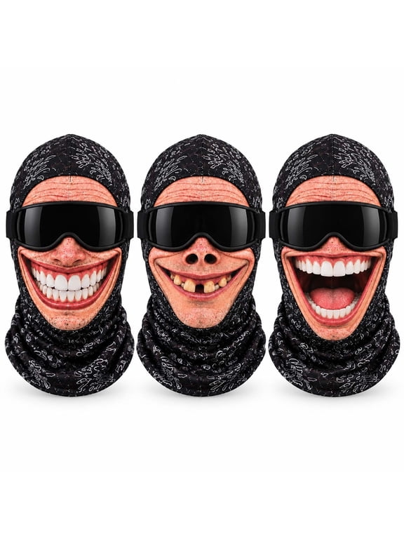 Balaclava Face Mask, 3D Funny Ski Face Mask Lightweight Breathable Full Head Cover Balaclava
