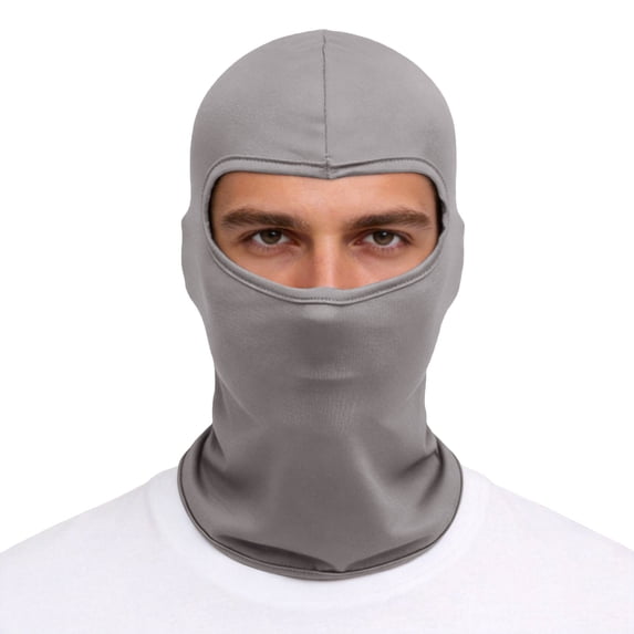 Balaclava Face Mask Adjustable Windproof UV Protection Hood Light Gray