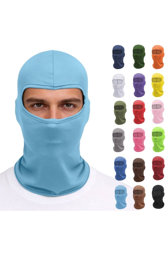 Balaclava Face Mask Adjustable Windproof UV Protection Hood Sky Blue