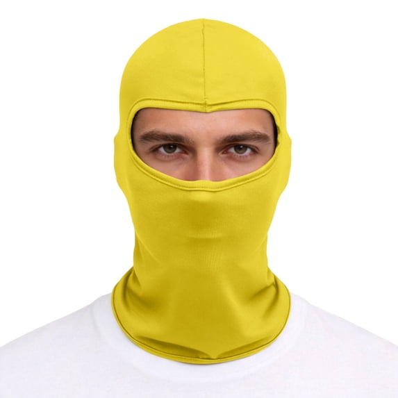 Balaclava Face Mask Adjustable Windproof UV Protection Hood Yellow