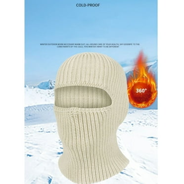 Balaclava Face Mask Beanie Hats, 2 in 1Thermal Winter Ski Mask Knitted Beanie for Men Women Full Face Ski Mask Face Cover
