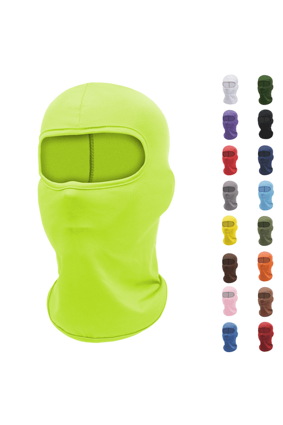 Balaclava Face Mask Men Head Mask Full Face Mask Windproof Sun UV Protection Hood for Women Men Fluorescent Green One Size