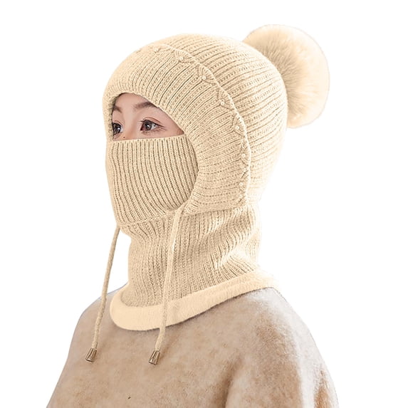 Balaclava Face Mask Ski Balaclava Face Masks Face Cover and Neck Warmer Warm Skull Cap Waterproof Balaclava Winter Knitted Ski Mask Cycling Motorcycle Skiing White One Size