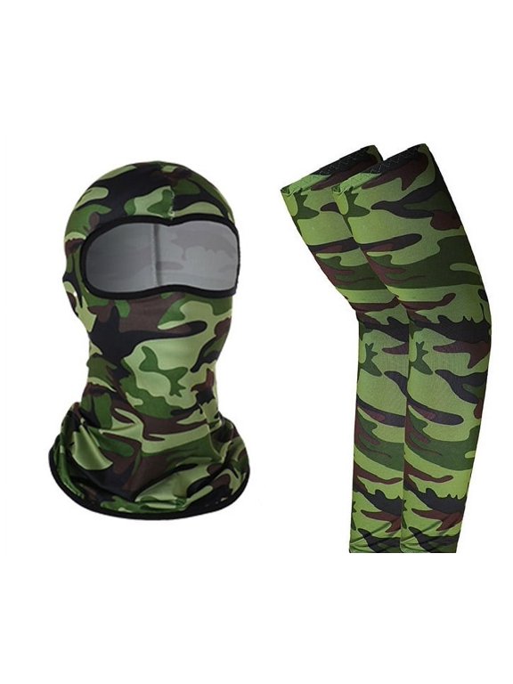 Balaclava Face Mask Summer Cooling Neck Gaiter with Arm Sleeves together for Men Women