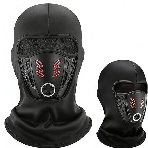 Balaclava Face Mask Winter Rider Warm Anti-haze Mask, Windproof Thermal Full Face Cover for Skiing, 3D Design Breathable Bandana, for Skiing,Snowboarding, Motorcycle & Cold Weather Outdoor Use(Red)